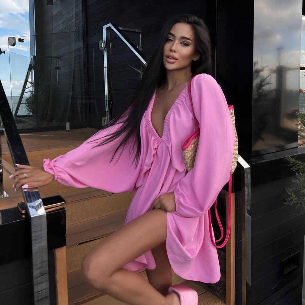 Lantern Sleeve Summer Dress