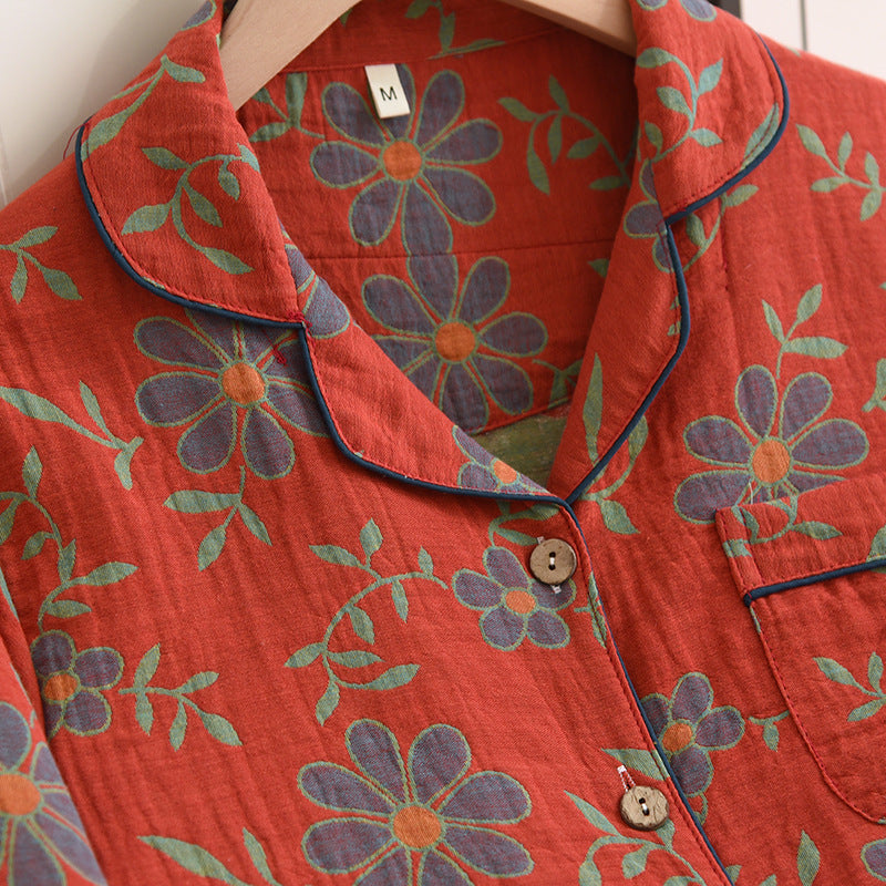 Jacquard Weave Daisy Pajamas