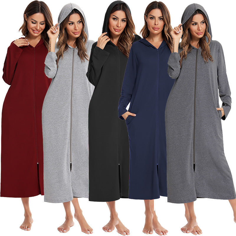 Long Zipper Front Robe