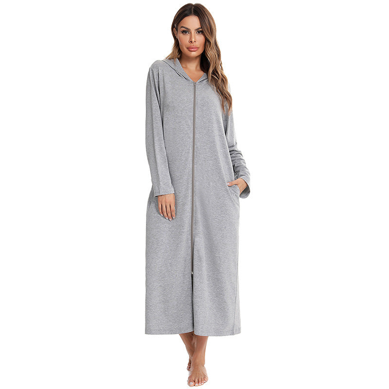 Long Zipper Front Robe