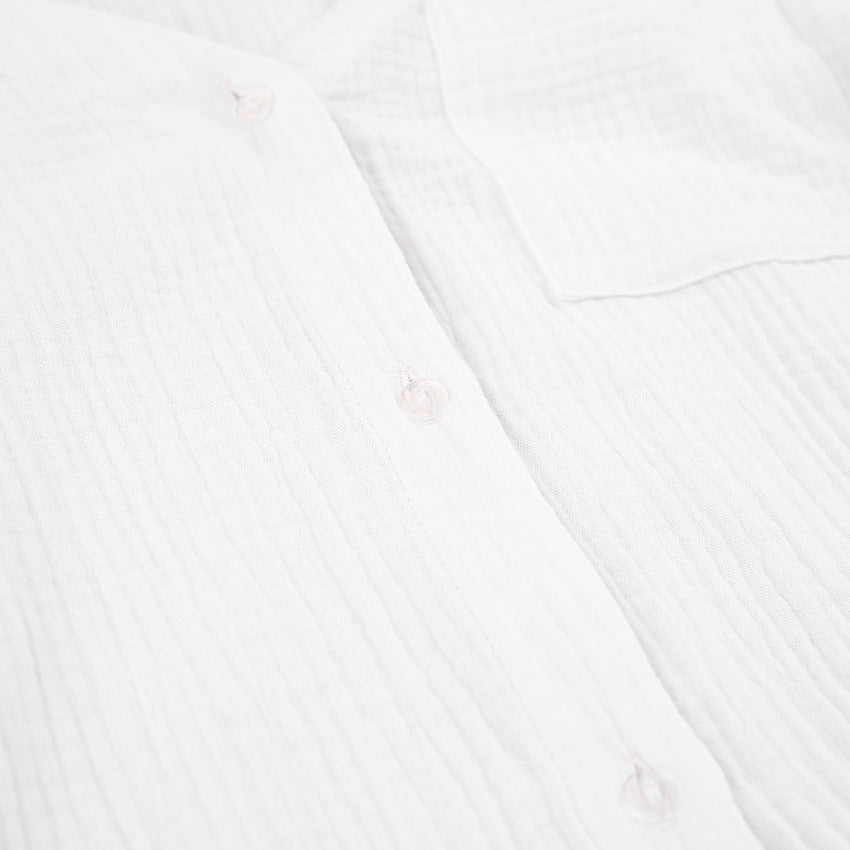 White Cotton Crepe Shorts & Top