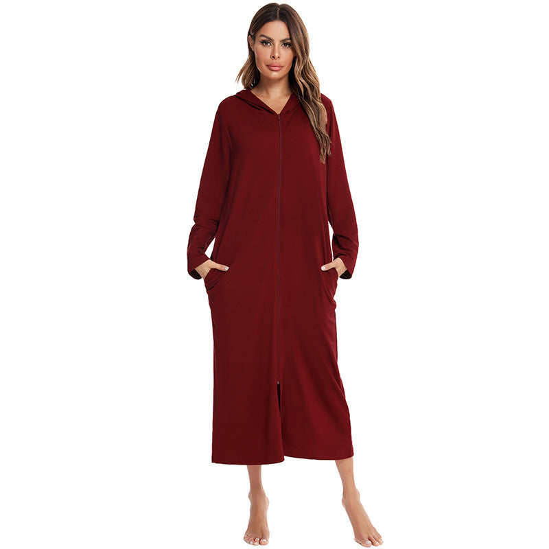 Long Zipper Front Robe