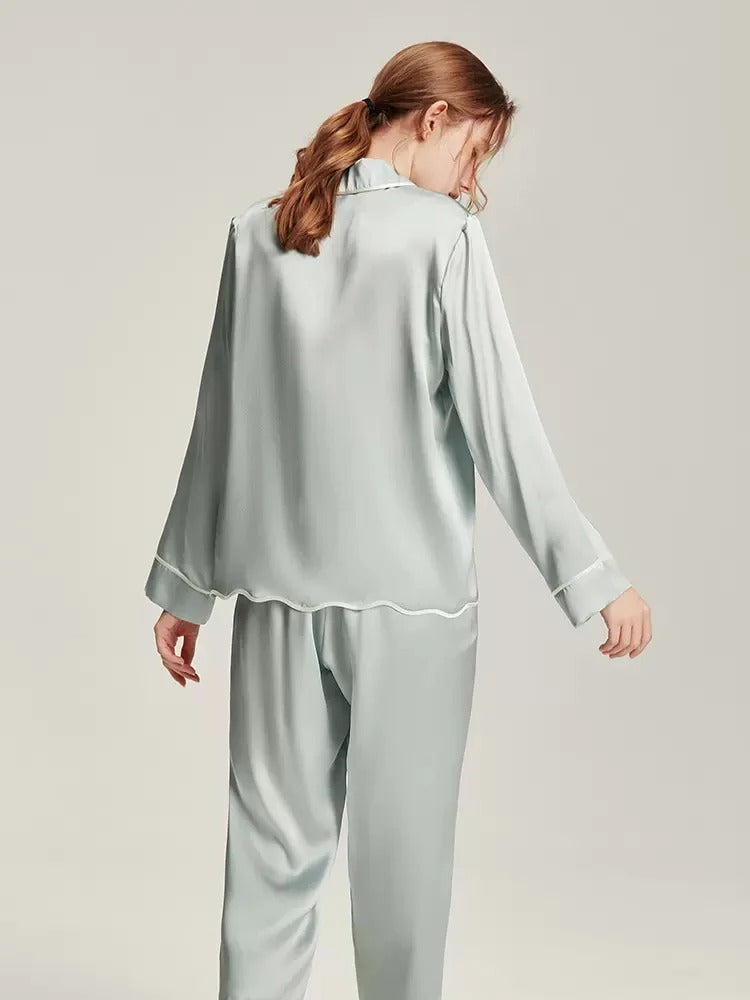Solid Colored 100% Mulberry Silk Pajamas