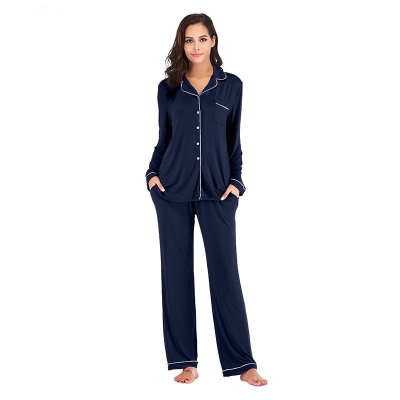 Modal Classic Pajamas with Piping