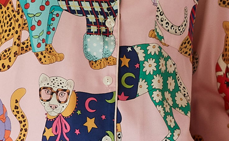 Ice Silk Long Sleeve/Trousers Cat Pajamas