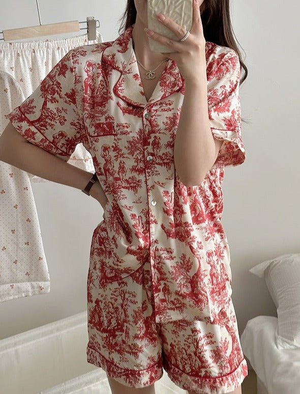 Toile Shorts & Shirt Pajamas