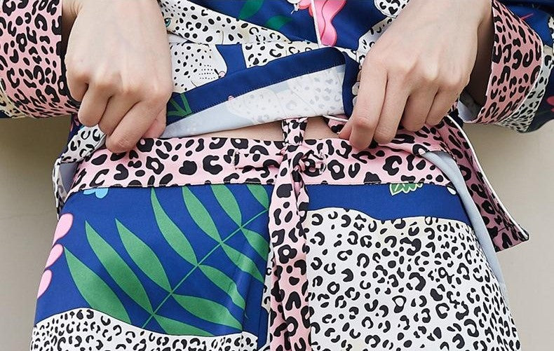 Royal Blue Leopard Print Pajamas