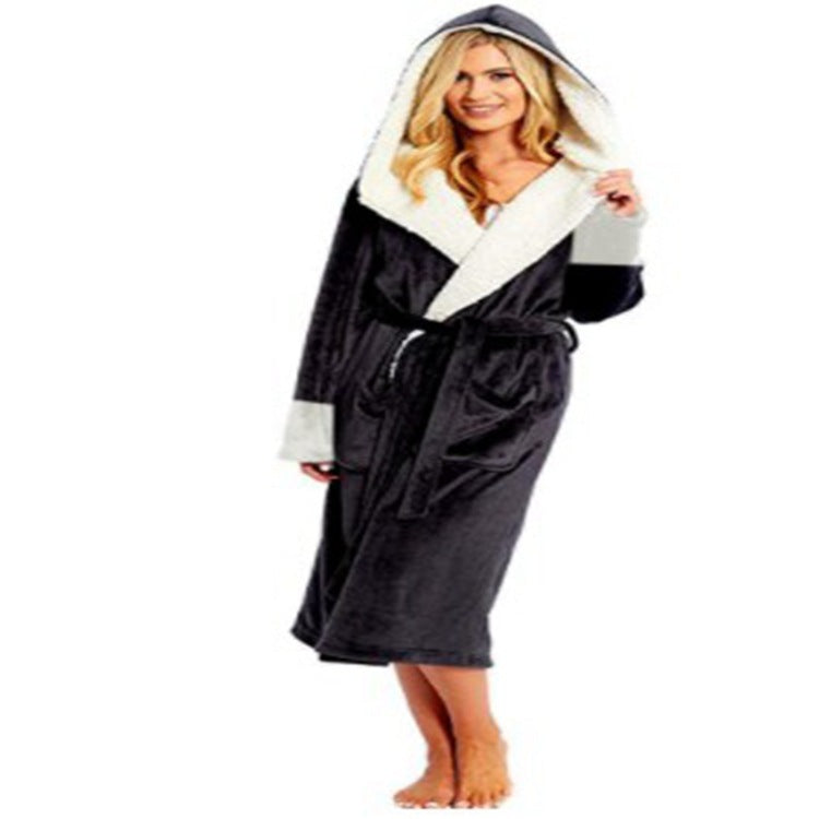 Warm Plush Hoodie Robe