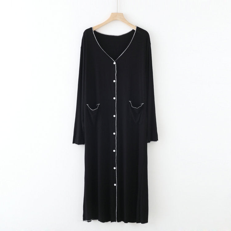 Long Sleeve Button Down Modal Nightgown
