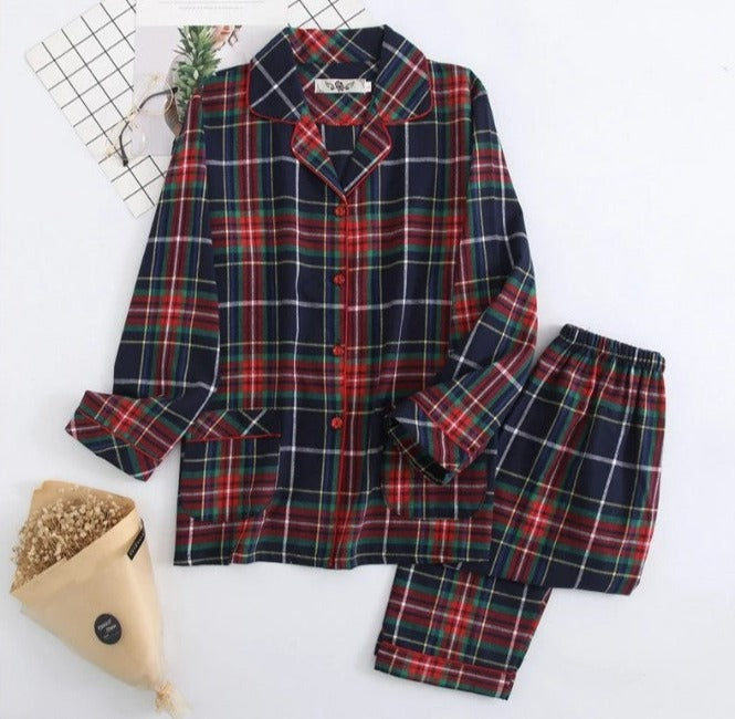 Winter Flannel Tartan Plaid Pajamas
