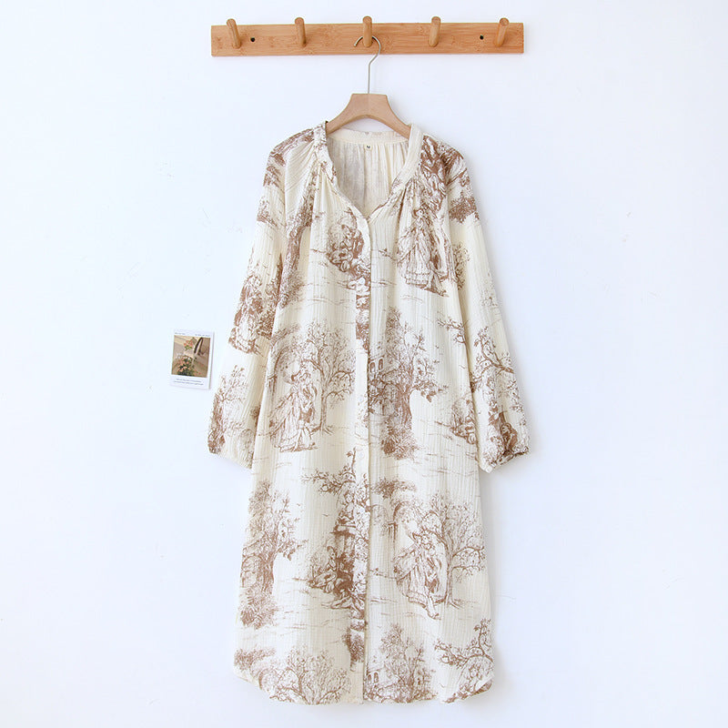 Cotton Toile Print Nightdress