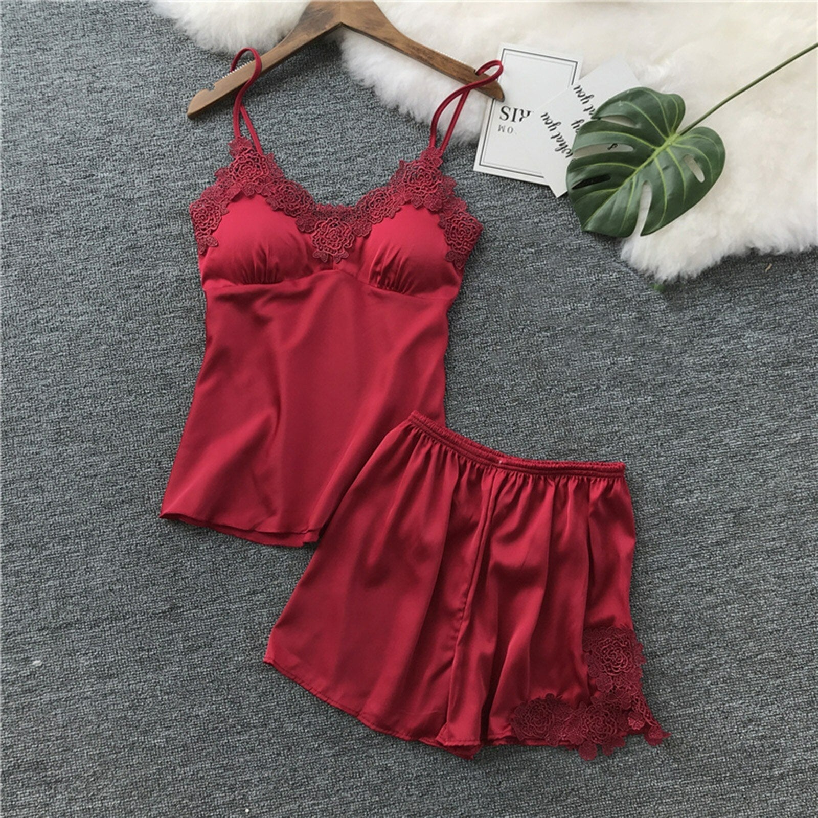 Satin & Lace Cami & Shorts