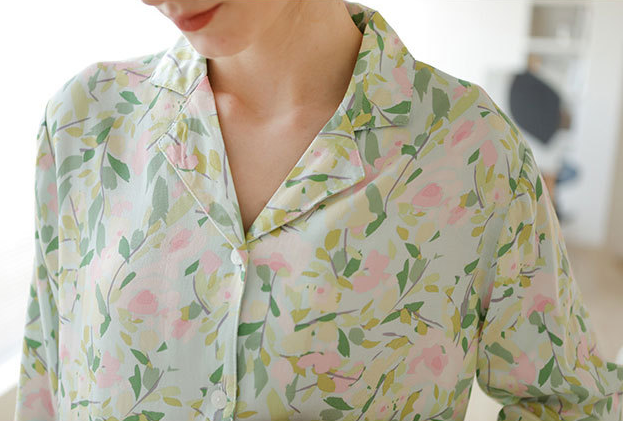 Spring Green Viscose Pajamas