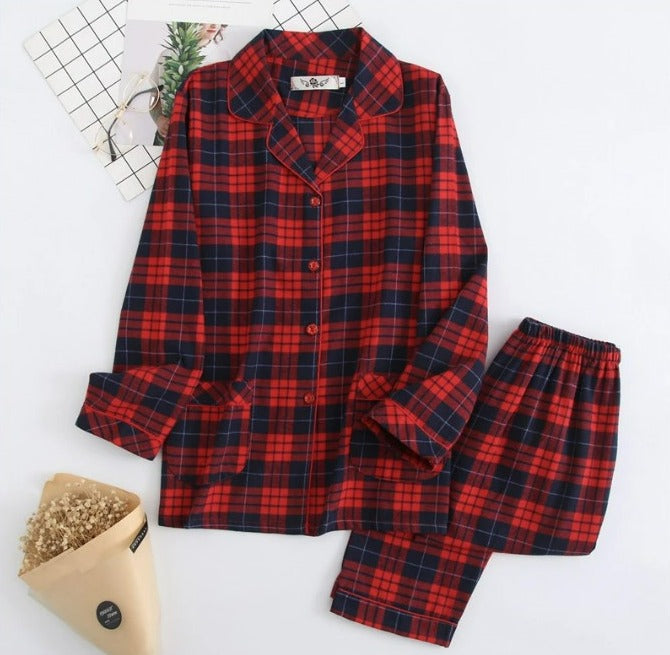 Winter Flannel Tartan Plaid Pajamas