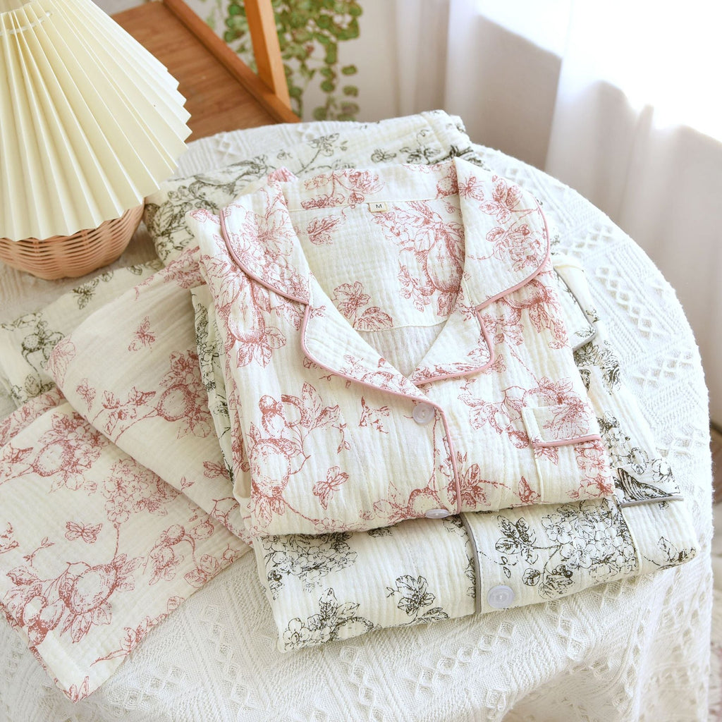 Cotton Gauze Toile Printed Pajamas