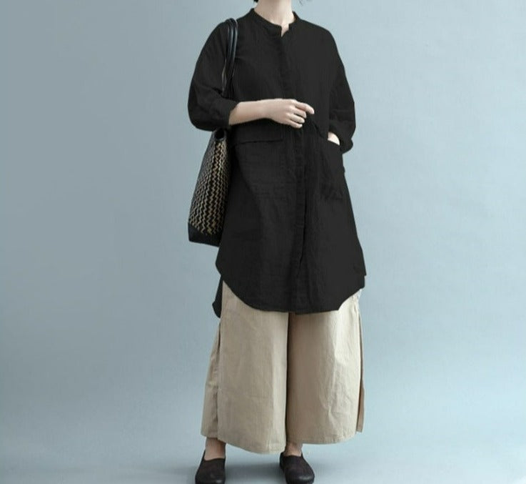 Cotton/Linen Full-Shirt