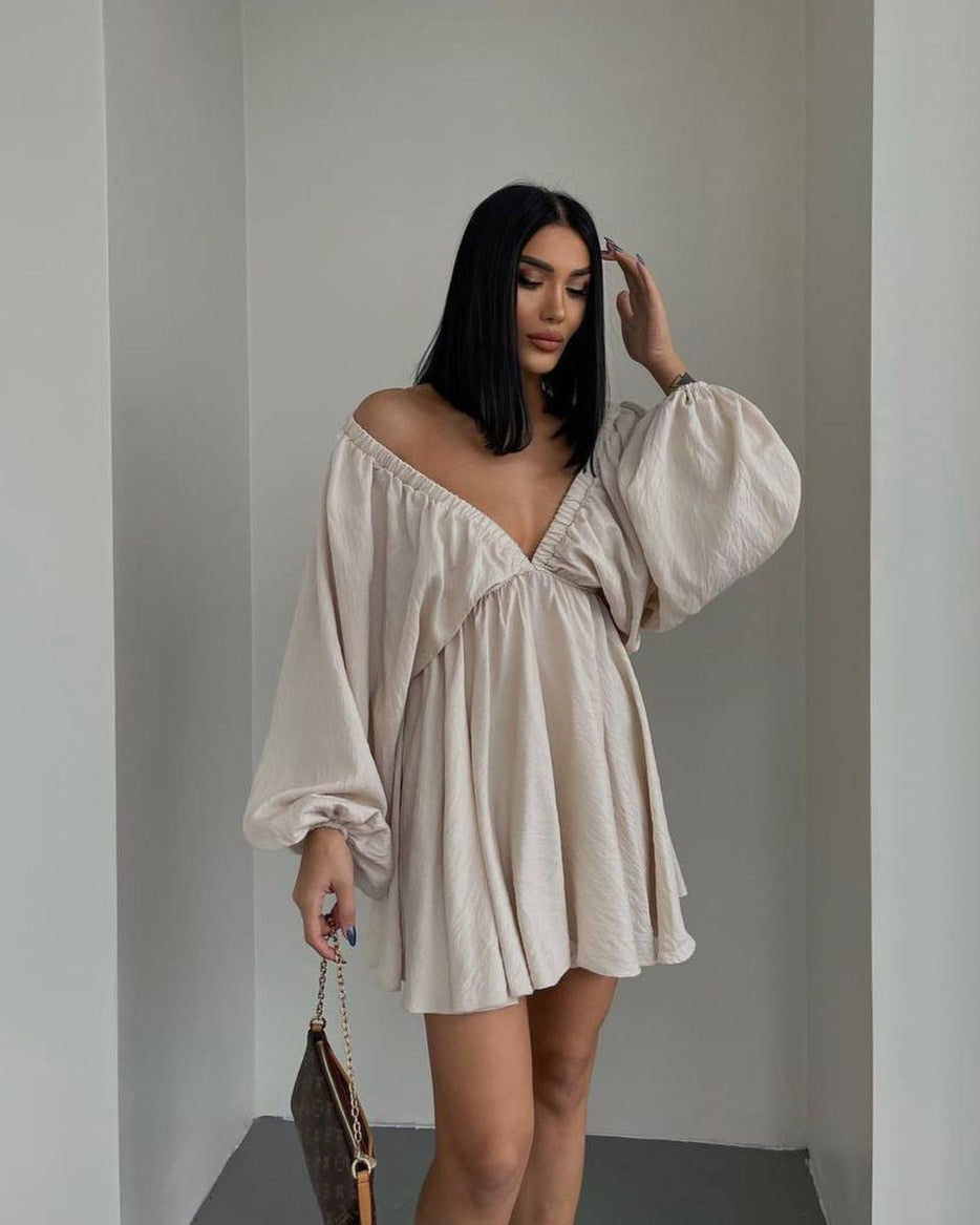 Lantern Sleeve Summer Dress