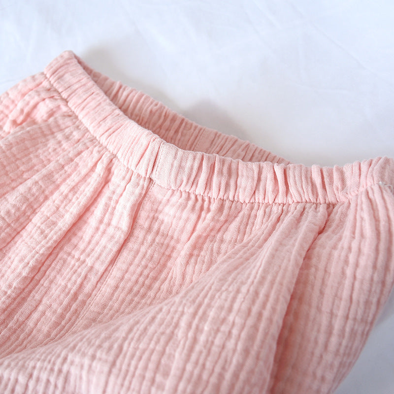 Cotton Gauze Crepe Short Pajamas