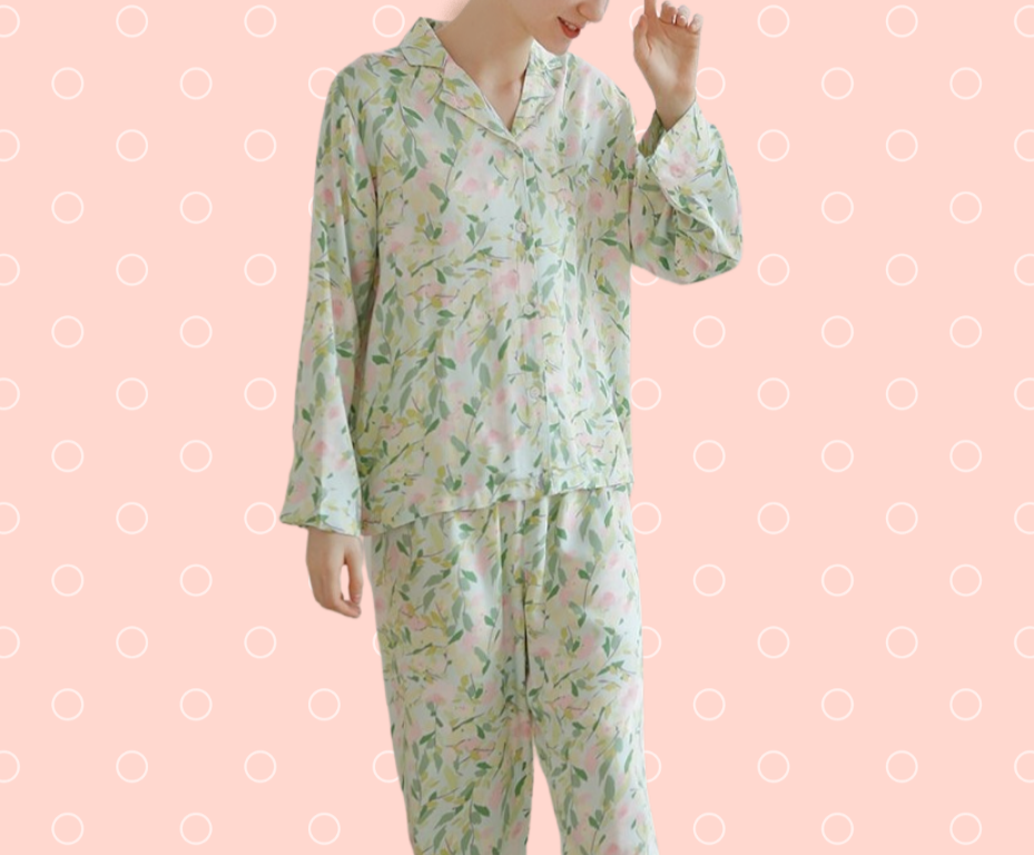 Spring Green Viscose Pajamas
