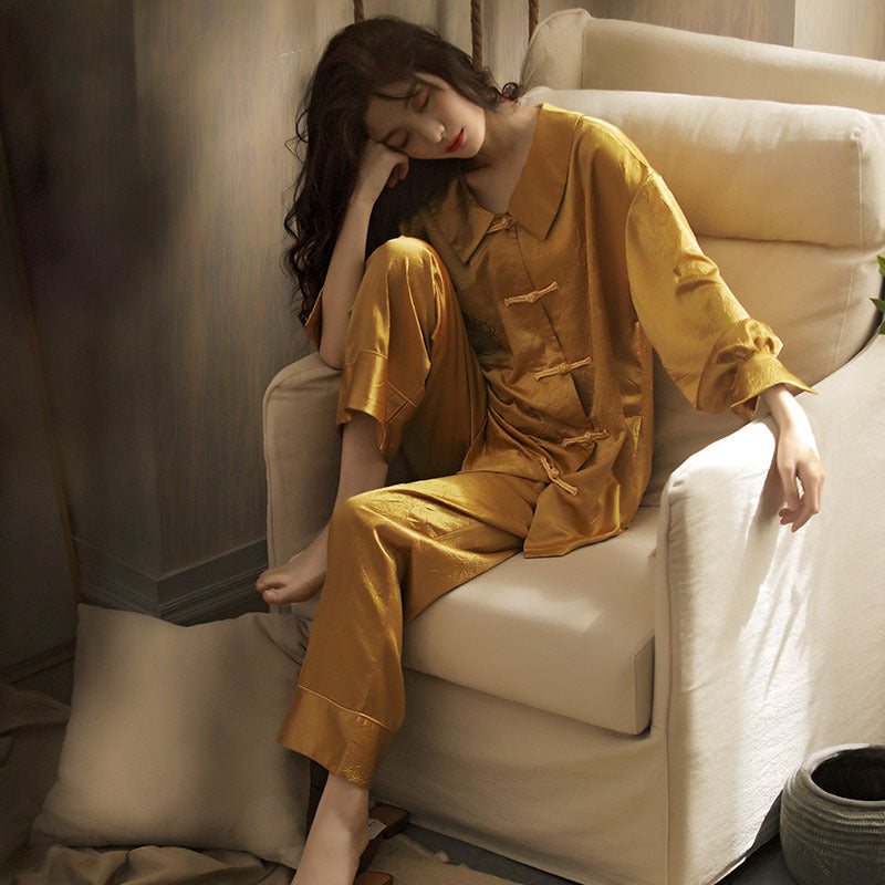 Golden Asian Style Pajamas