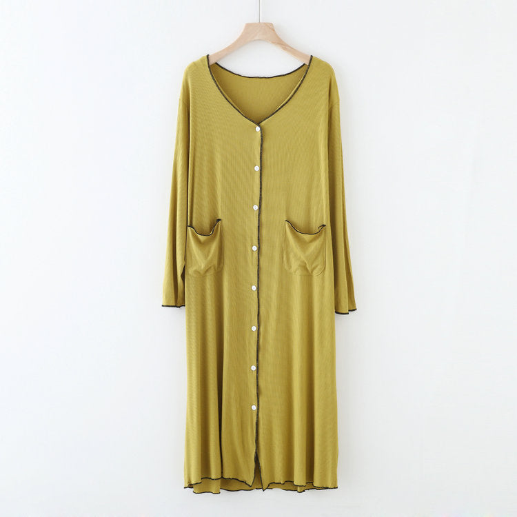 Long Sleeve Button Down Modal Nightgown