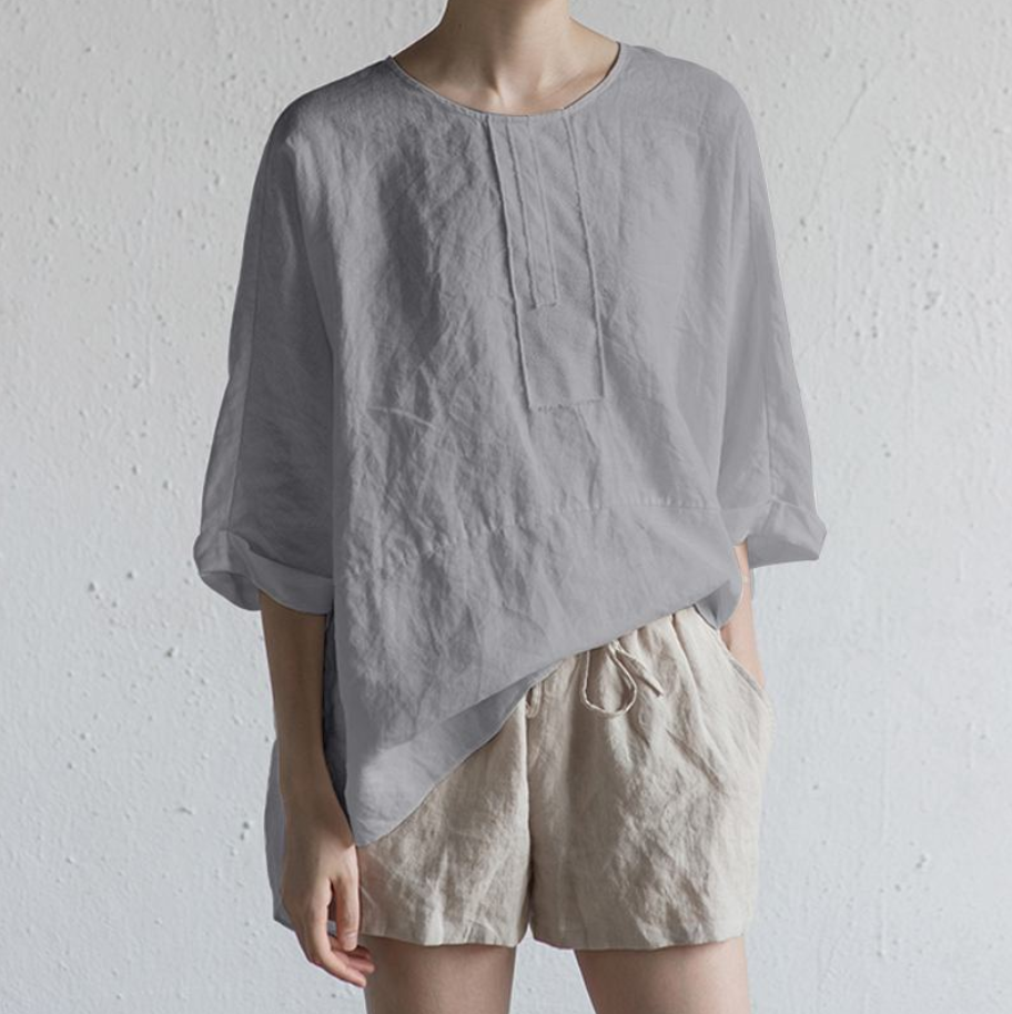 Linen/Cotton Pullover Blouse
