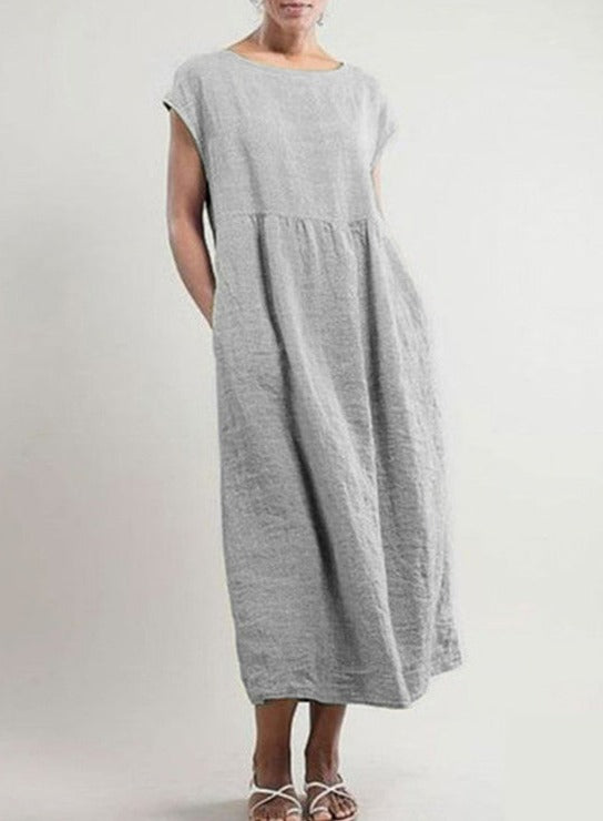 Loose Fit Soft Cotton Blend Dress