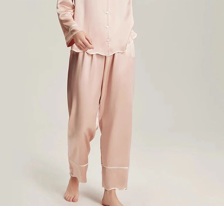 Solid Colored 100% Mulberry Silk Pajamas