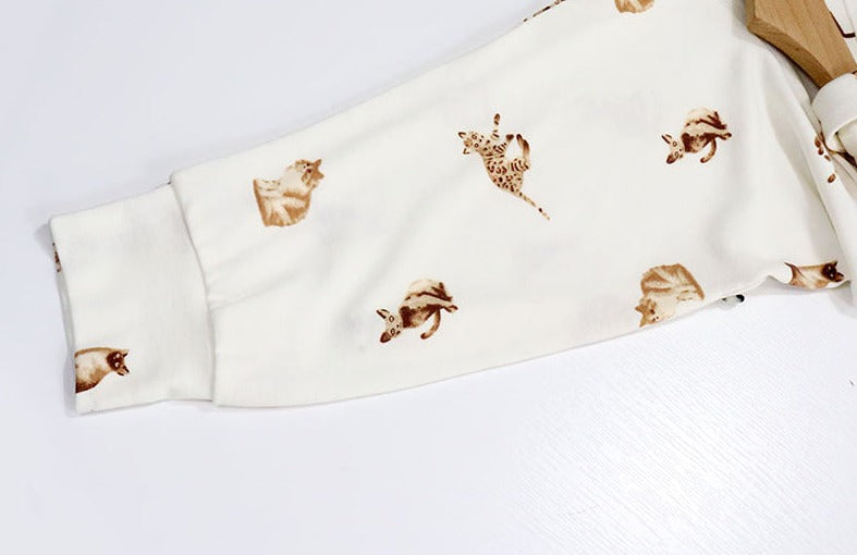 Cute Cat Print Modal Pajamas