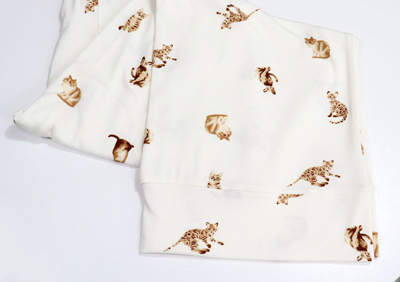 Cute Cat Print Modal Pajamas