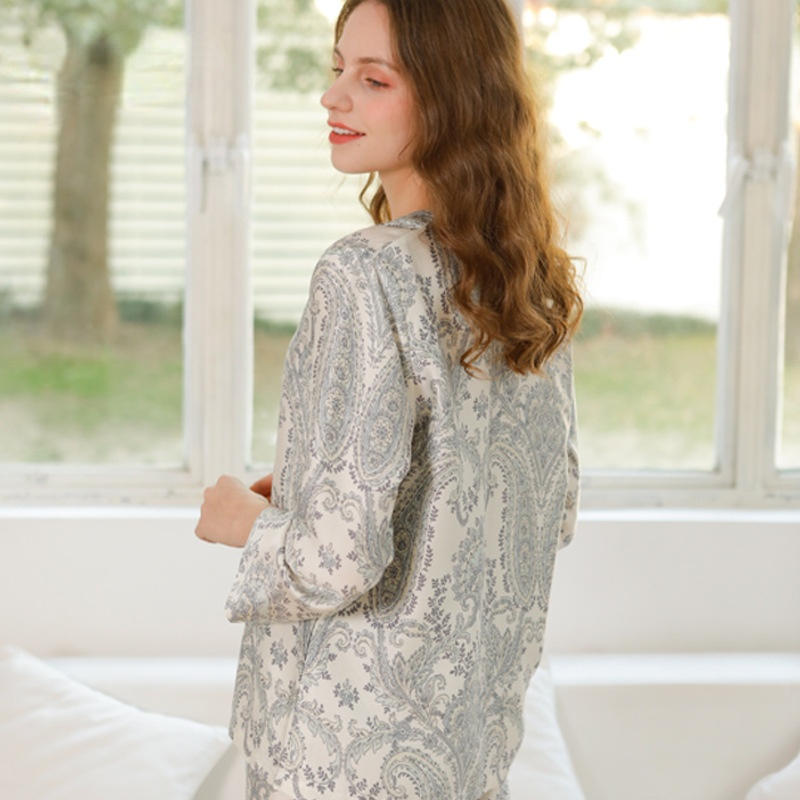 Satin Paisley Print Pajamas