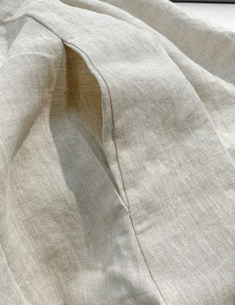 Off-Shoulder Hemp/Linen Sack Dress