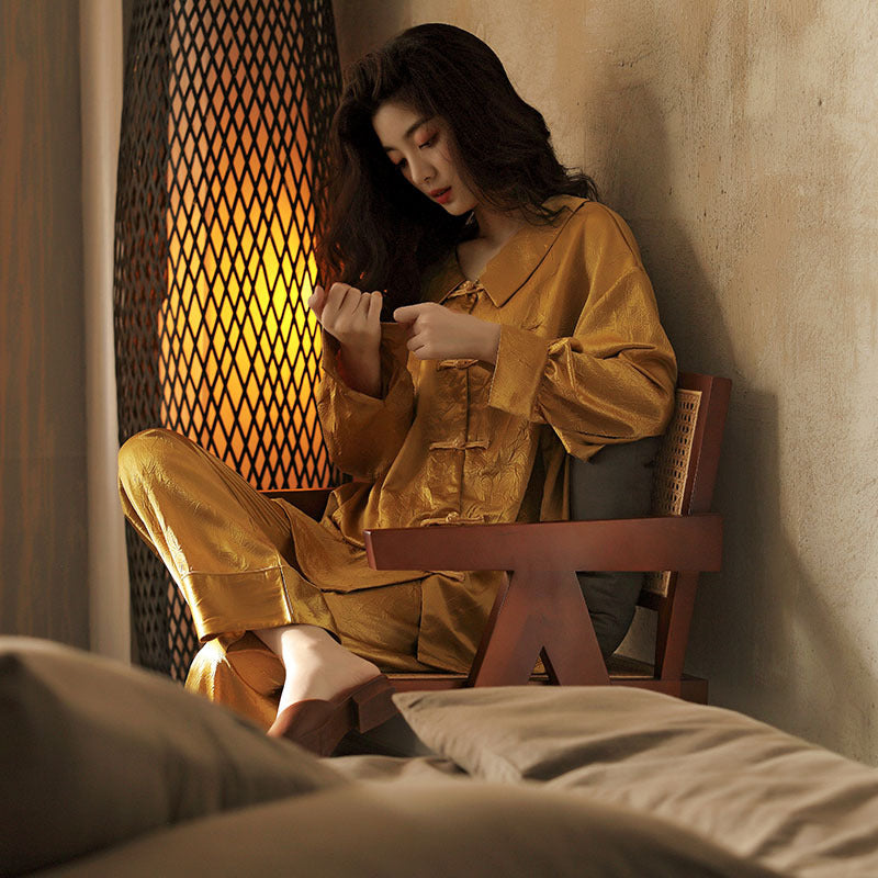Golden Asian Style Pajamas