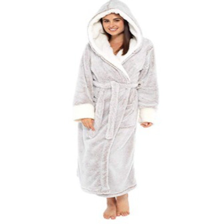 Warm Plush Hoodie Robe