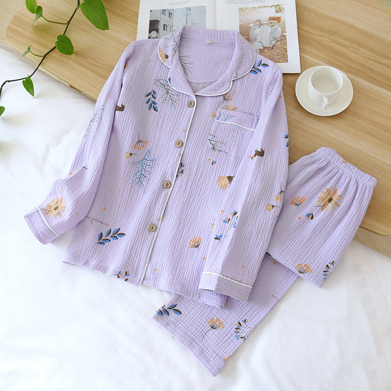 Lilac Cotton Gauze Pajamas