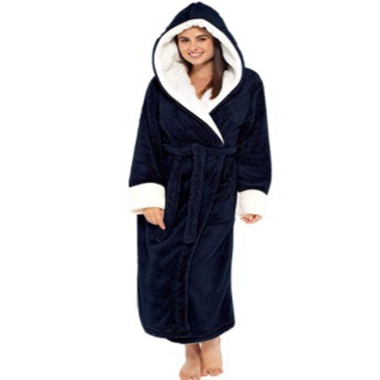 Warm Plush Hoodie Robe