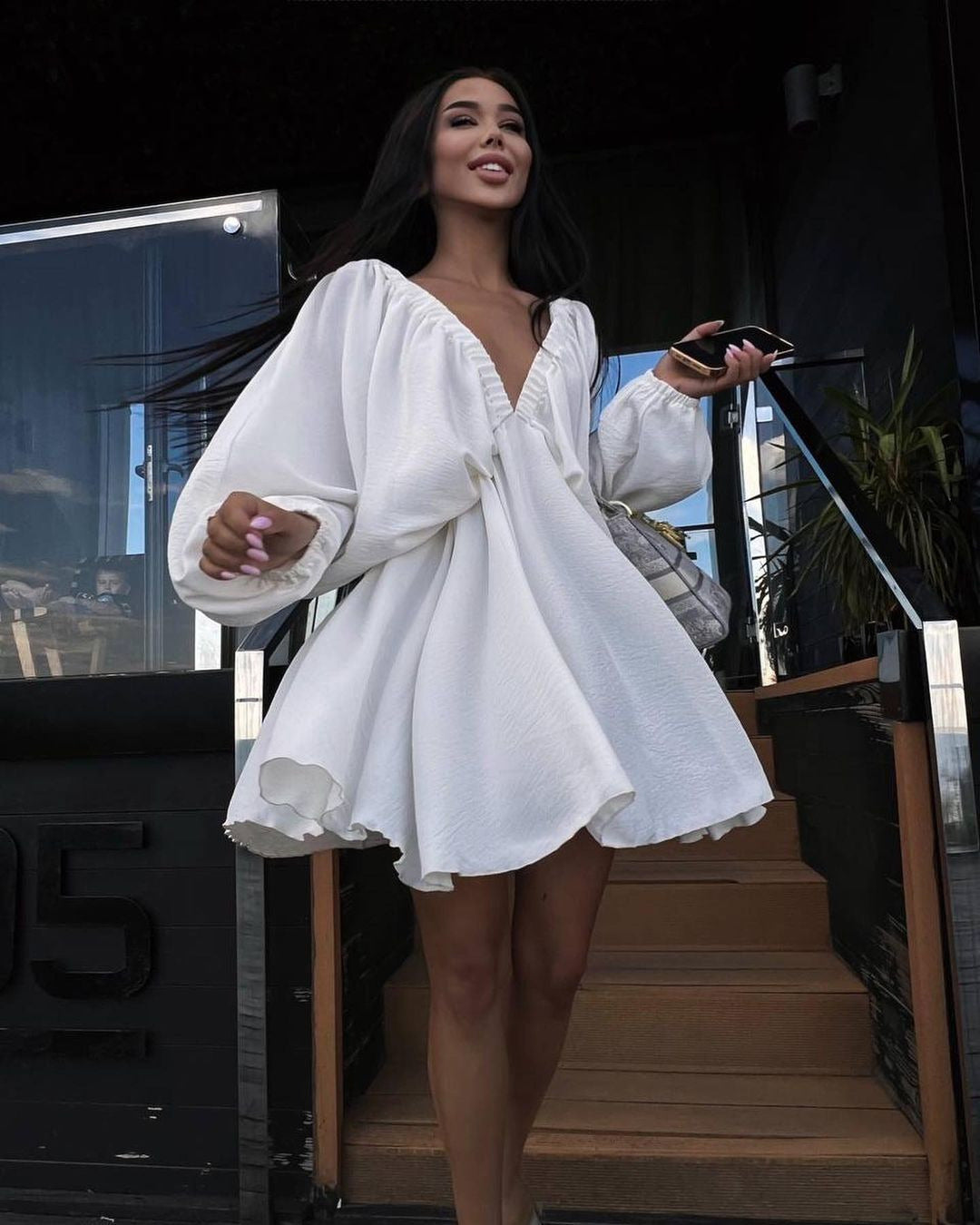 Lantern Sleeve Summer Dress