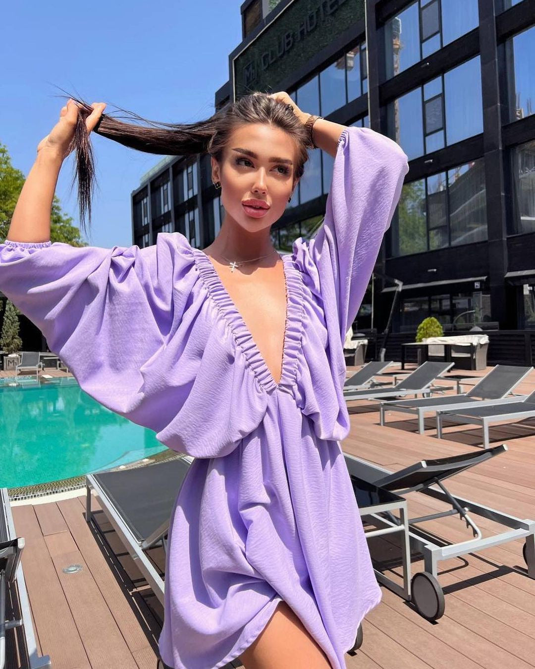 Lantern Sleeve Summer Dress