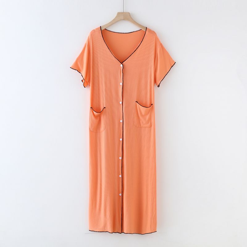 Short Sleeve Button Down Modal Nightgown