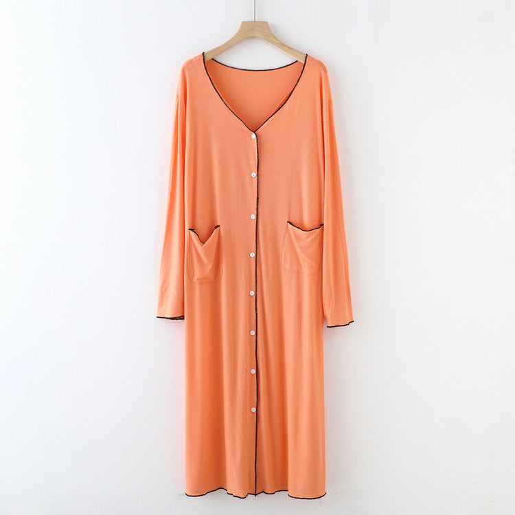 Long Sleeve Button Down Modal Nightgown