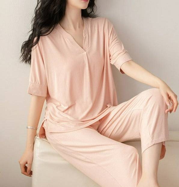Modal Short Sleeve Cropped Pant Pajamas