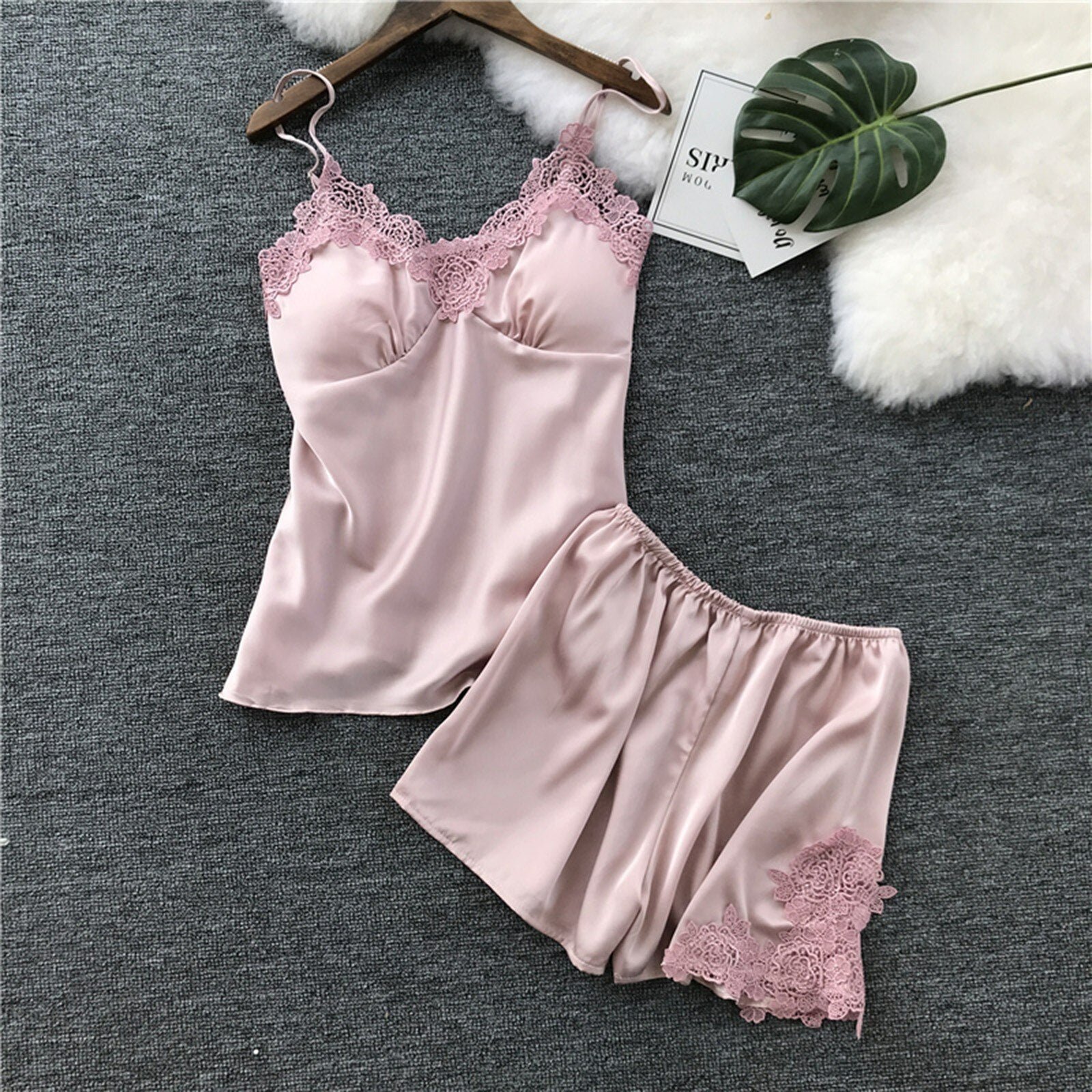 Satin & Lace Cami & Shorts