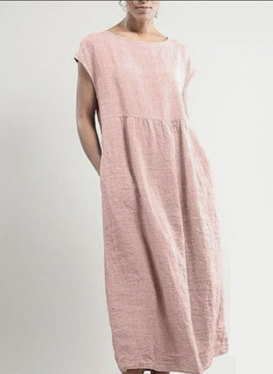 Loose Fit Soft Cotton Blend Dress