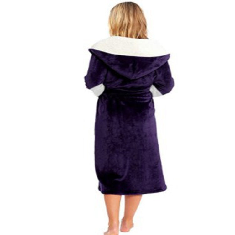 Warm Plush Hoodie Robe