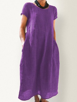 Loose Fit Soft Cotton Blend Dress