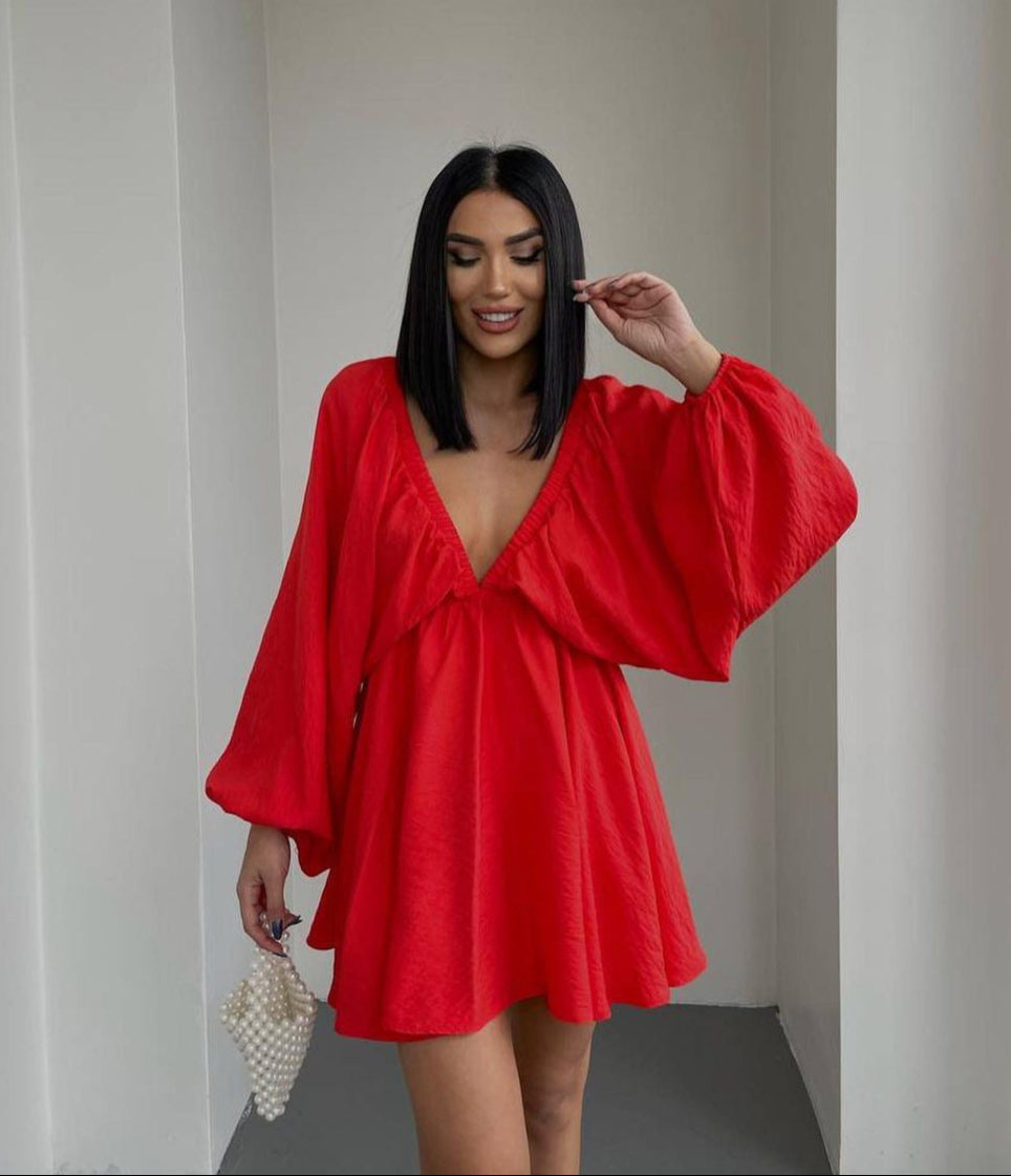 Lantern Sleeve Summer Dress