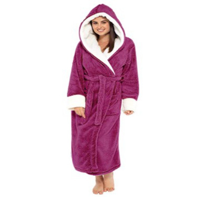 Warm Plush Hoodie Robe