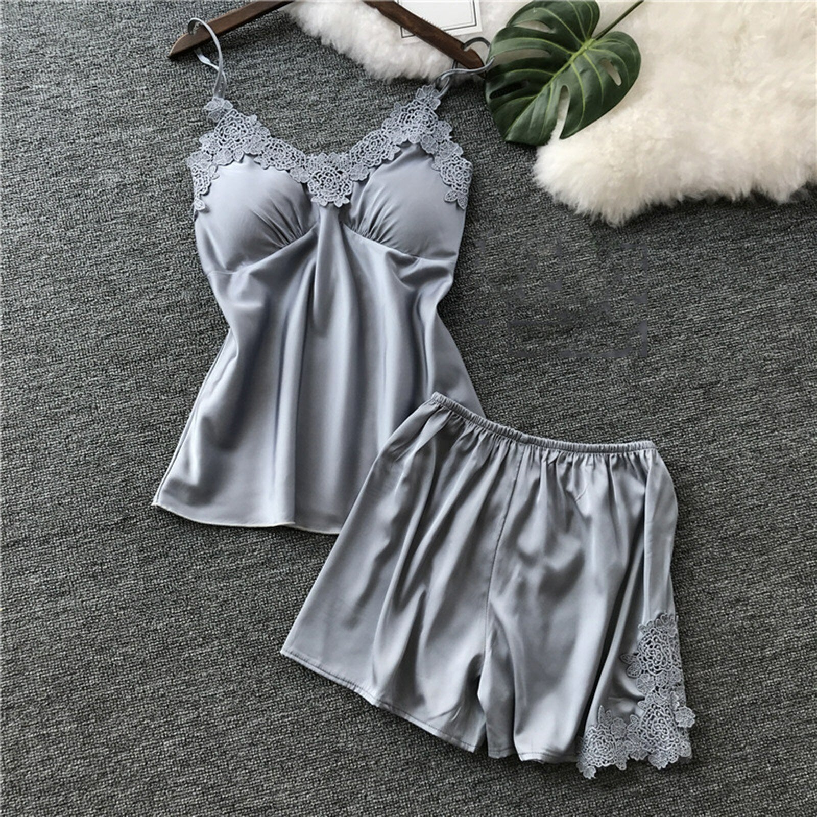 Satin & Lace Cami & Shorts