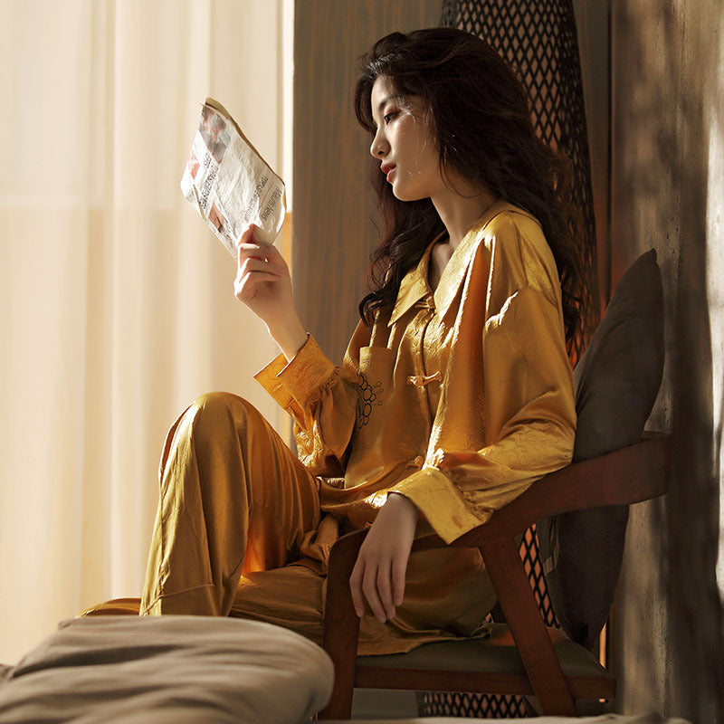 Golden Asian Style Pajamas