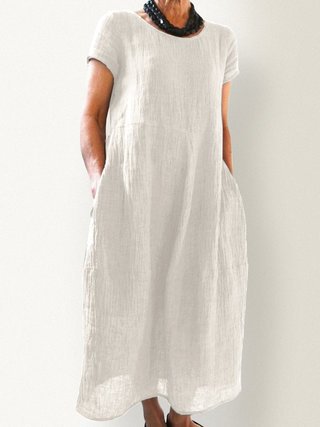 Loose Fit Soft Cotton Blend Dress